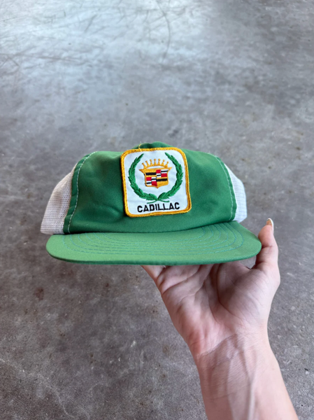 VINTAGE GREEN CADILLAC TRUCKER SNAPBACK HAT